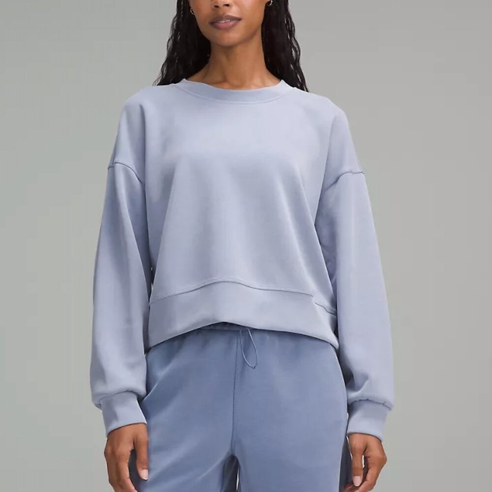 Lululemon Softstreme Perfectly Oversized Cropped Crew Colour Blue Willow
